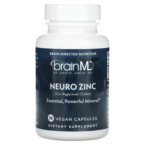 BrainMD, Neuro zinc (quelato de bisglicinato de zinc), 25 mg, 90 cápsulas veganas