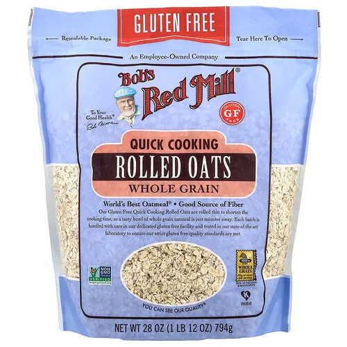 Bob's Red Mill, Avena arrollada de cocción rápida, integral, sin gluten, 794 g (28 oz)
