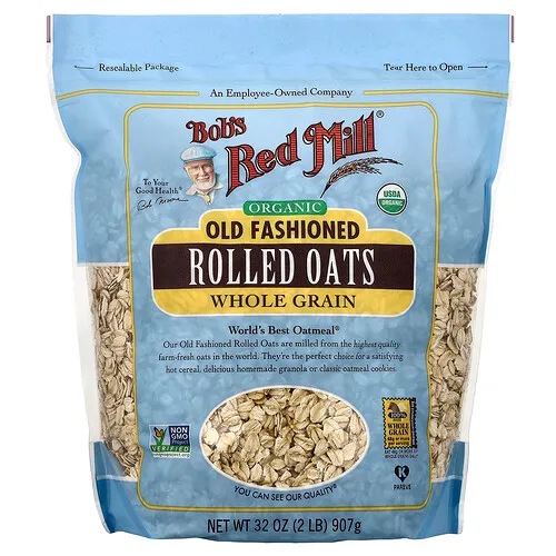 Bob's Red Mill, Avena arrollada orgánica a la antigua, Grano integral, 907 g (32 oz)