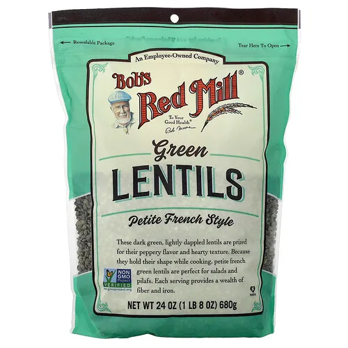 Bob's Red Mill, Lentejas verdes, Estilo francés pequeño`` 680 g (1 lb 8 oz)