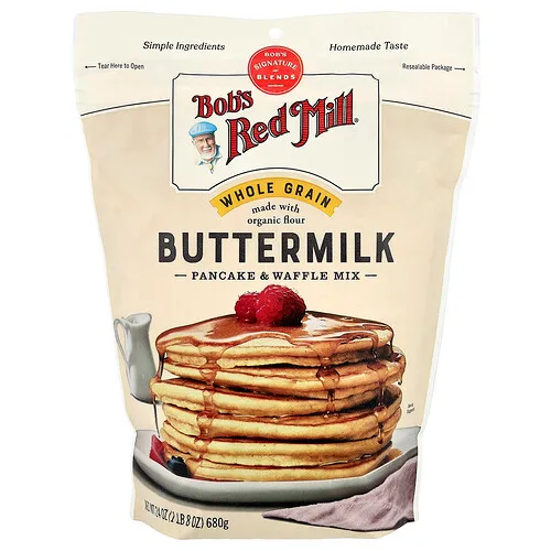Bob's Red Mill, Mezcla de suero de mantequilla para panqueques y gofres, Cereal integral, 680 g (24 oz)