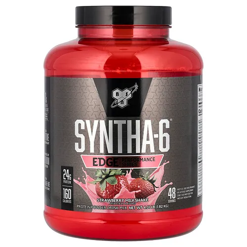 BSN, Syntha-6 Edge, Mezcla de proteína en polvo, Batido de fresa, 1,82 kg (4,01 lb)