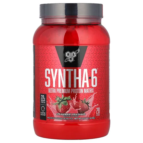 BSN, Syntha-6®, Matriz de proteína ultraprémium, Batido de fresa, 1,32 kg (2,91 lb)