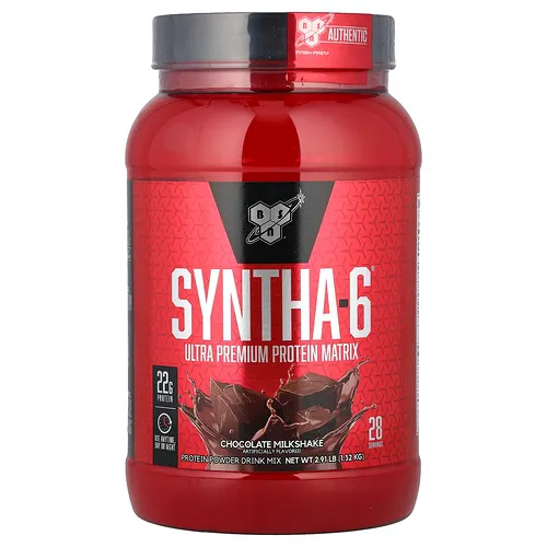 BSN, Syntha-6, Bebida en Polvo Proteica, Licuado de Chocolate, 2.91 lbs (1.32 kg)