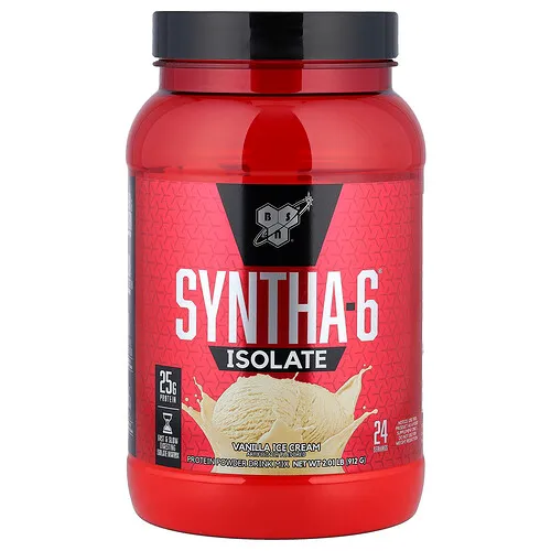 BSN, Aislado Syntha-6, Mezcla para preparar bebidas con proteína en polvo, Helado de vainilla, 912 g (2,01 lb)