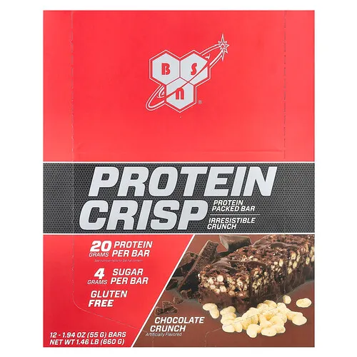 BSN, Proteína crujiente, Sabor a chocolate crujiente, 12 barritas, 57 g (2,01 oz) cada una