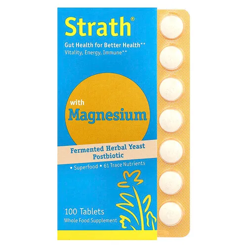 Bio-Strath, Levadura herbal fermentada y posbiótica, Con magnesio, 100 comprimidos