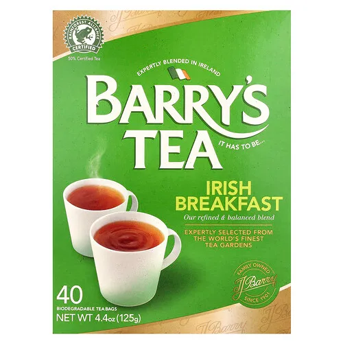 Barry's Tea, Desayuno irlandés, 40 bolsitas de té, 125 g (4,4 oz)