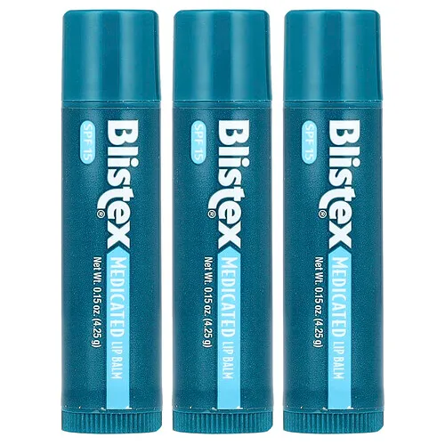 Blistex, Protector labial medicinal con factor de protección solar, FPS 15, Original, Paquete económico de 3 bálsamos, 4,25 g (0,15 oz) cada uno