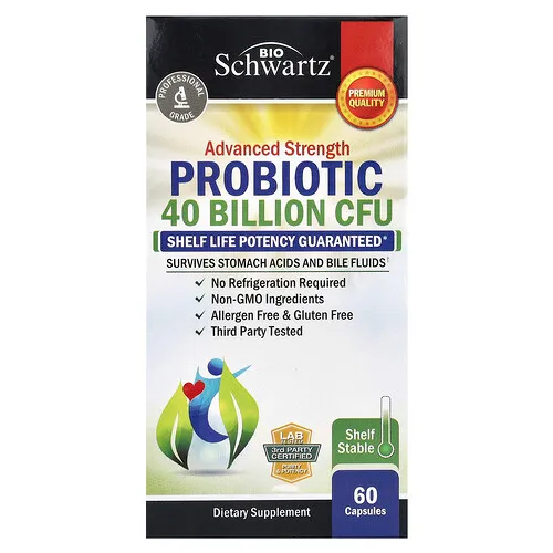 BioSchwartz, Probiótico de concentración avanzada, 60 cápsulas