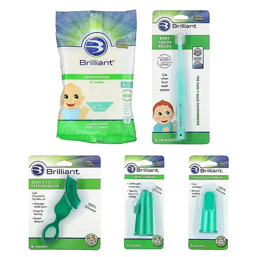 Baby Buddy, Brilliant, Kit de 5 piezas para el cuidado bucal, 0-24 meses, Kit de 5 piezas