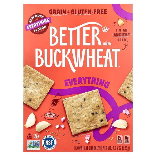 Better with Buckwheat, Galletas de trigo sarraceno, Todo, 120 g (4,25 oz)