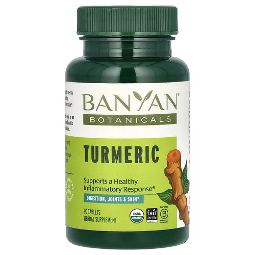 Banyan Botanicals, Cúrcuma, 90 comprimidos (500 mg por comprimido)