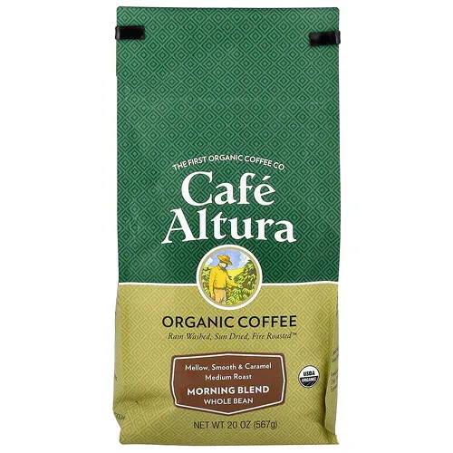 Cafe Altura, Café orgánico, Mezcla de la mañana, Grano entero, Tostado medio, 567 g (20 oz)