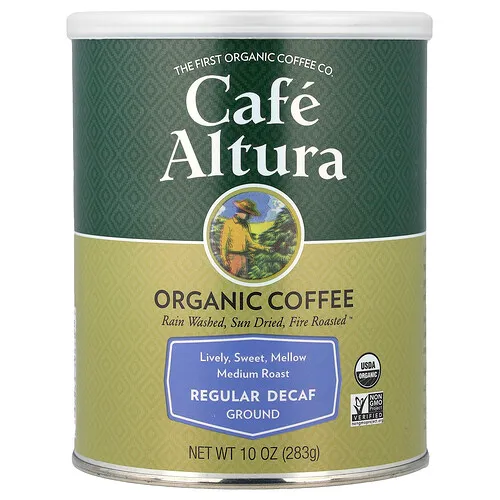 Cafe Altura, Café orgánico, Molido, Tostado medio y Descafeinado regular, 283 g (10 oz)