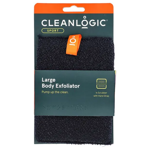 Cleanlogic, Sport, Exfoliante corporal, Grande, Negro, 1 unidad