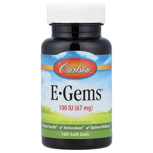 Carlson, E-Gems®, 67 mg (100 UI), 100 cápsulas blandas