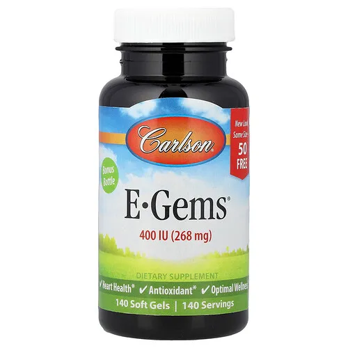 Carlson, E-Gems®, 268 mg (400 UI), 140 cápsulas blandas