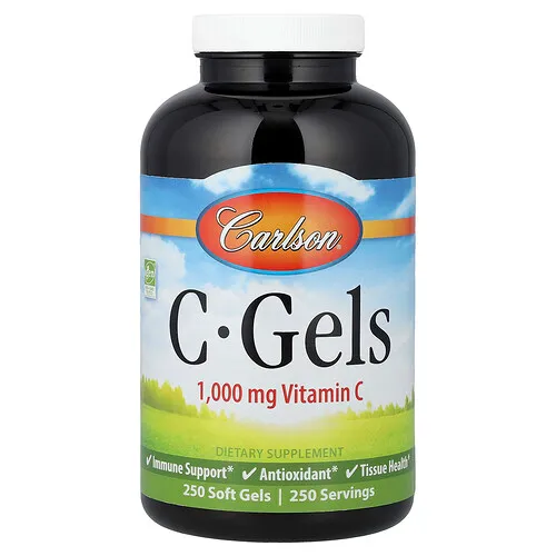 Carlson, C-Gels, Vitamina C, 1000 mg, 250 cápsulas blandas