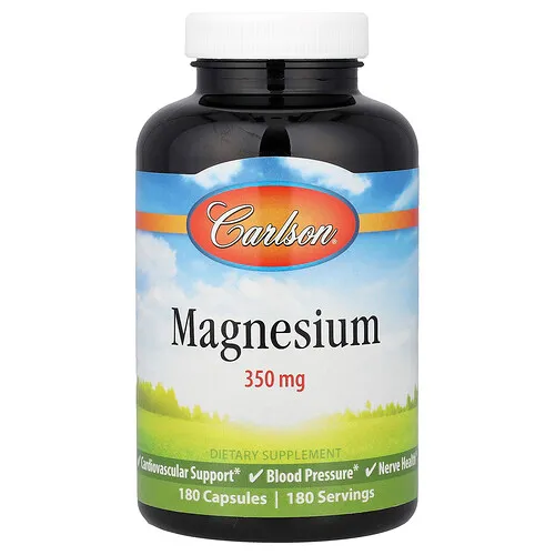 Carlson, Magnesio, 350 mg, 180 Cápsulas