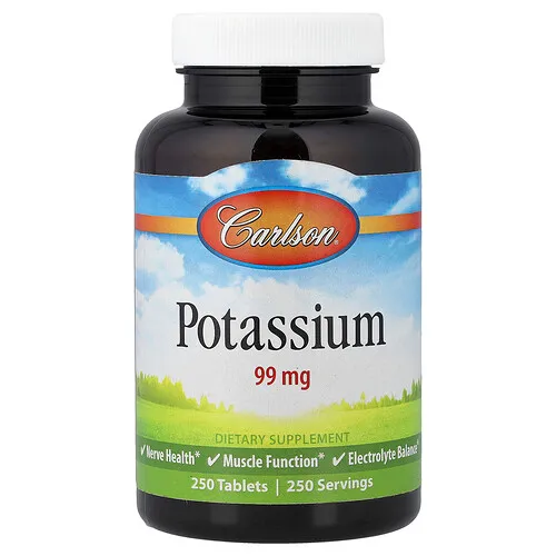 Carlson, Potasio, 99 mg, 250 tabletas