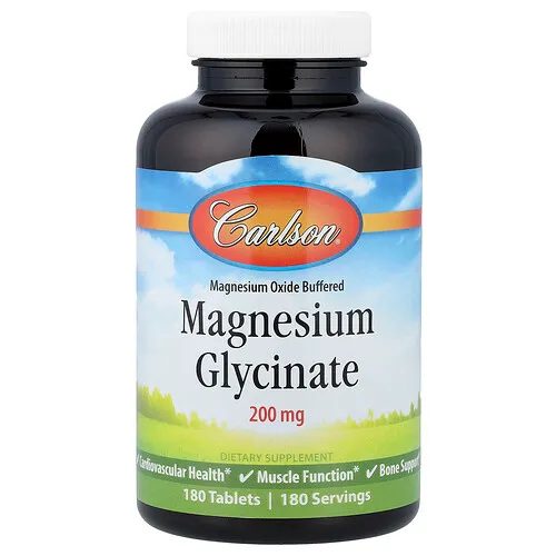 Carlson, Glicinato de magnesio 200 mg, 180 comprimidos