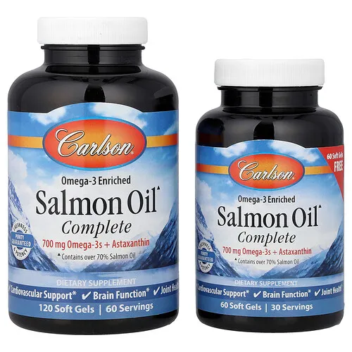 Carlson, Aceite de salmón completo, 120 cápsulas blandas