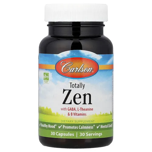 Carlson, Totally Zen con GABA, L-teanina y vitaminas B, 30 cápsulas