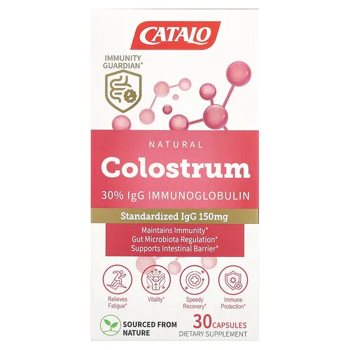 CATALO, Calostro natural, Inmunoglobulina IgG al 30 %, 30 cápsulas (500 mg por cápsula)