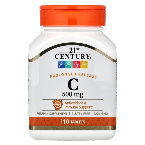 21st Century, Vitamina C, Liberación prolongada, 500 mg, 110 comprimidos