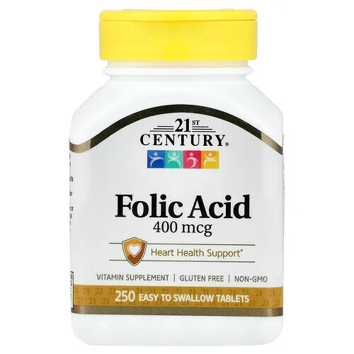 21st Century, Ácido fólico, 400 mcg, 250 comprimidos fáciles de ingerir