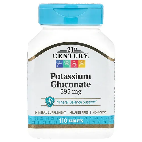 21st Century, Gluconato de potasio, 595 mg, 110 comprimidos