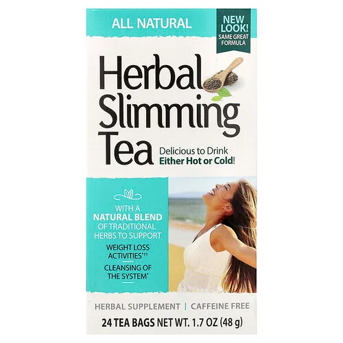 21st Century, Té de hierbas para adelgazar, Naturalmente, Sin cafeína, 24 bolsitas de té, 48 g (1,7 oz)