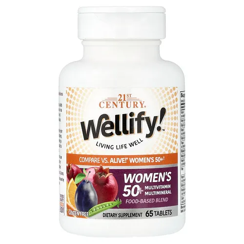 21st Century, Wellify!™, Suplemento multivitamínico y multimineral para mujeres mayores de 50 años, 65 comprimidos
