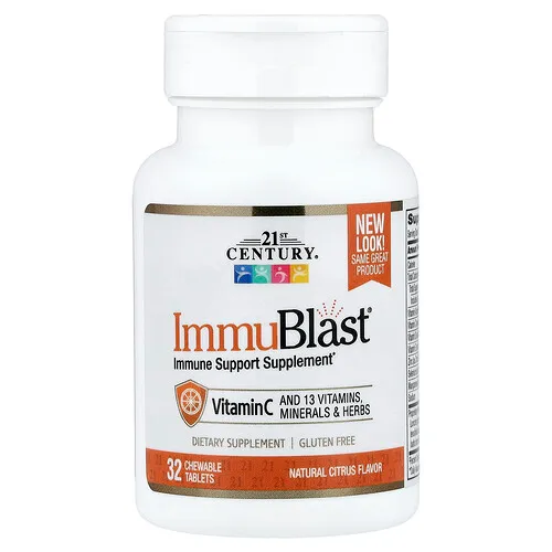 21st Century, ImmuBlast®, Cítricos naturales, 32 comprimidos masticables