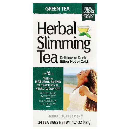 21st Century, Té de hierbas para adelgazar, Té verde, 24 bolsitas de té, 48 g (1,7 oz)