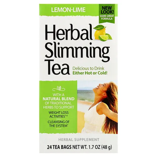 21st Century, Té de hierbas para adelgazar, Lima-limón, Sin cafeína, 24 bolsitas de té, 48 g (1,7 oz)