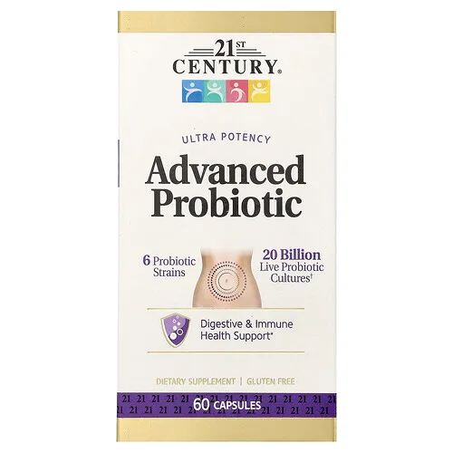 21st Century, Probiótico avanzado, Ultrapotencia, 60 cápsulas