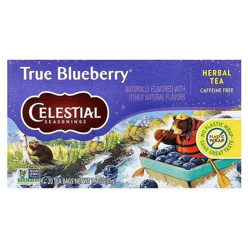 Celestial Seasonings, Té de hierbas, True Blueberry®, Sin cafeína, 20 bolsitas de té, 45 g (1,6 oz)