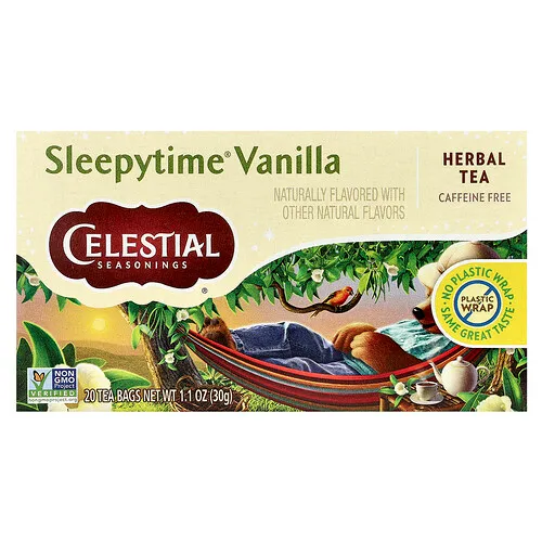 Celestial Seasonings, Té de hierbas, Sleepytime vainilla, sin cafeína, 20 bolsas de té, 1,0 oz (29 g)