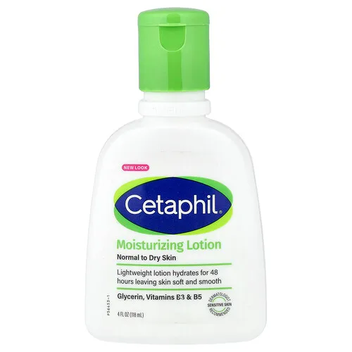 Cetaphil, Loción humectante, Piel normal a seca, Sin fragancia, 118 ml (4 oz. líq.)