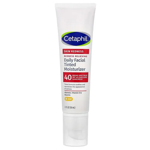 Cetaphil, Alivio del enrojecimiento, Humectante facial de uso diario con color, FPS 40, 50 ml (1,7 oz. líq.)