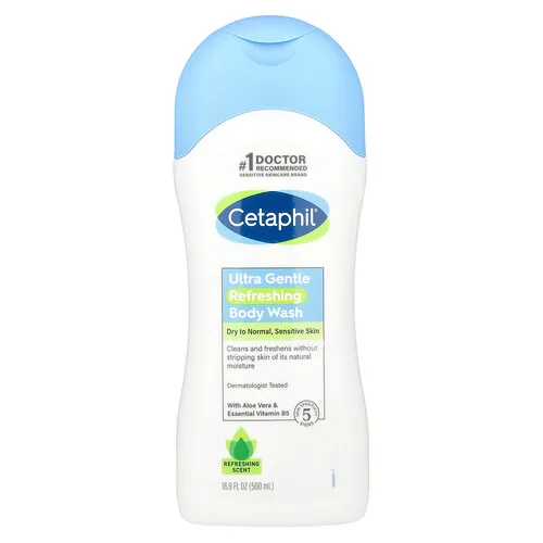 Cetaphil, Jabón líquido para el cuerpo ultrasuave, Aroma refrescante, 500 ml (16,9 oz. líq.)