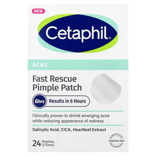 Cetaphil, Parches de rescate rápido para granos, Piel sensible, 24 parches (2 tamaños)