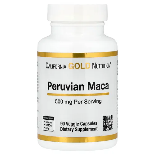 California Gold Nutrition, Maca peruana, 500 mg, 90 cápsulas vegetales