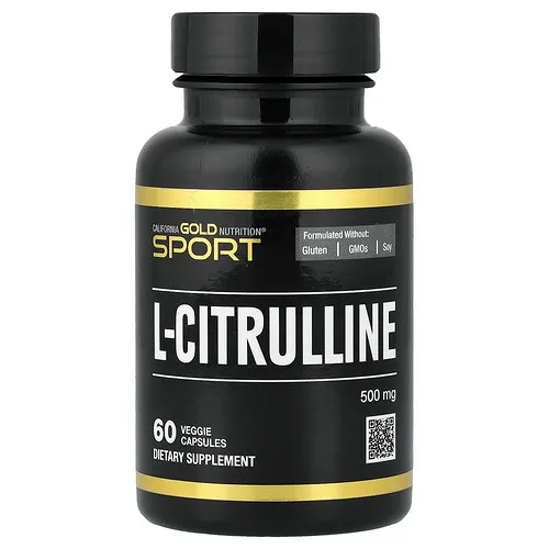 California Gold Nutrition, Sport, L-citrulina, Kyowa Hakko, 500 mg, 60 cápsulas vegetales