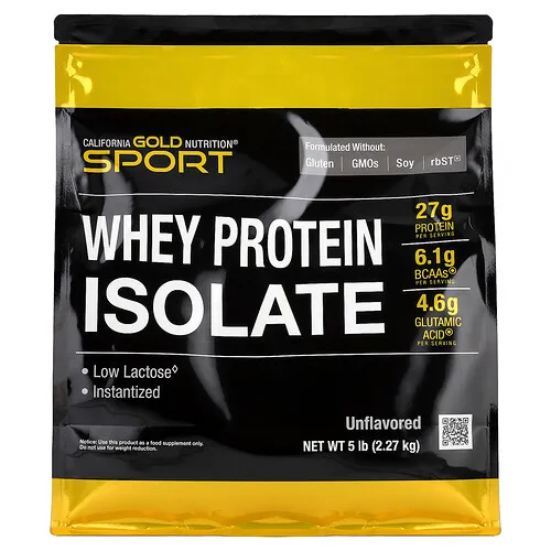 California Gold Nutrition, Sport, Aislado de proteína de suero de leche, Sin sabor, 2,27 kg (5 lb)