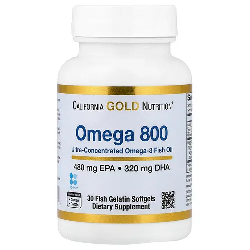 California Gold Nutrition, Aceite de pescado con omega-800, 30 cápsulas blandas de gelatina de pescado (1,000 mg por cápsula blanda)