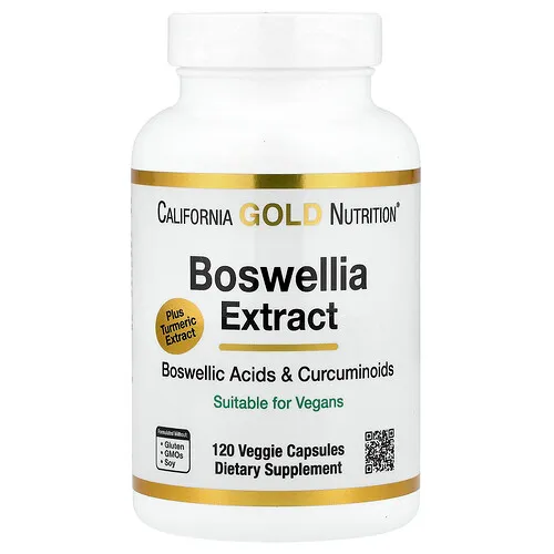 California Gold Nutrition, Extracto de Boswellia, Complejo de cúrcuma y curcumina con extracto de cúrcuma y cúrcuma en polvo, 120 cápsulas vegetales
