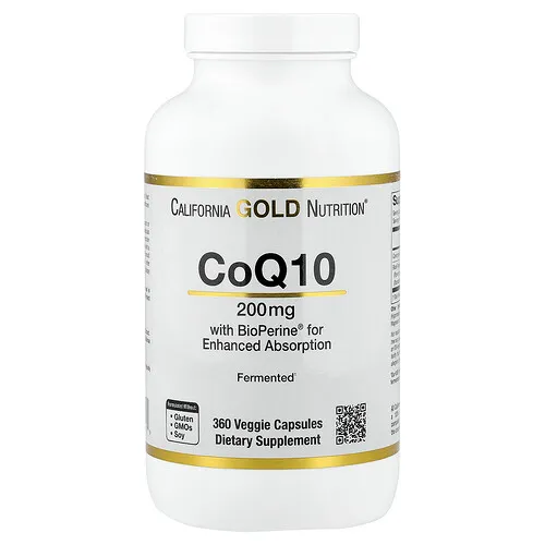 California Gold Nutrition, CoQ10 con extracto de pimienta negra BioPerine®, 360 mg, 360 cápsulas vegetales